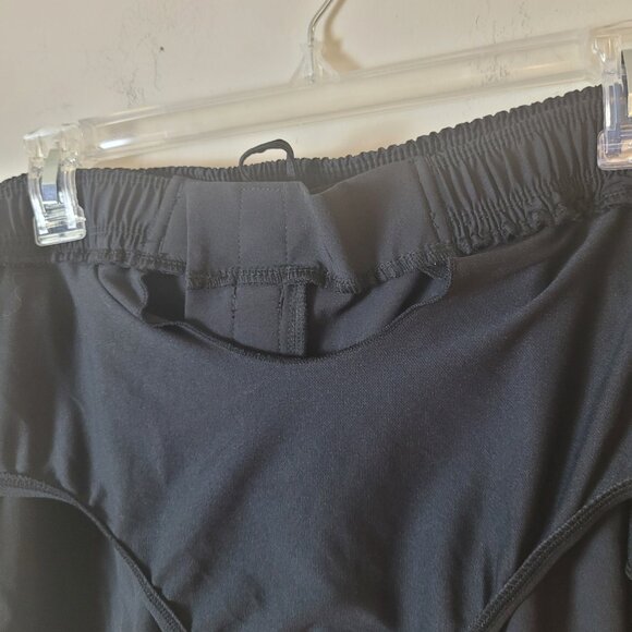 Bal Harbour Swim Shorts Women's 1X black Taslan plus sport gym brief tie pockets - Picture 13 of 16
